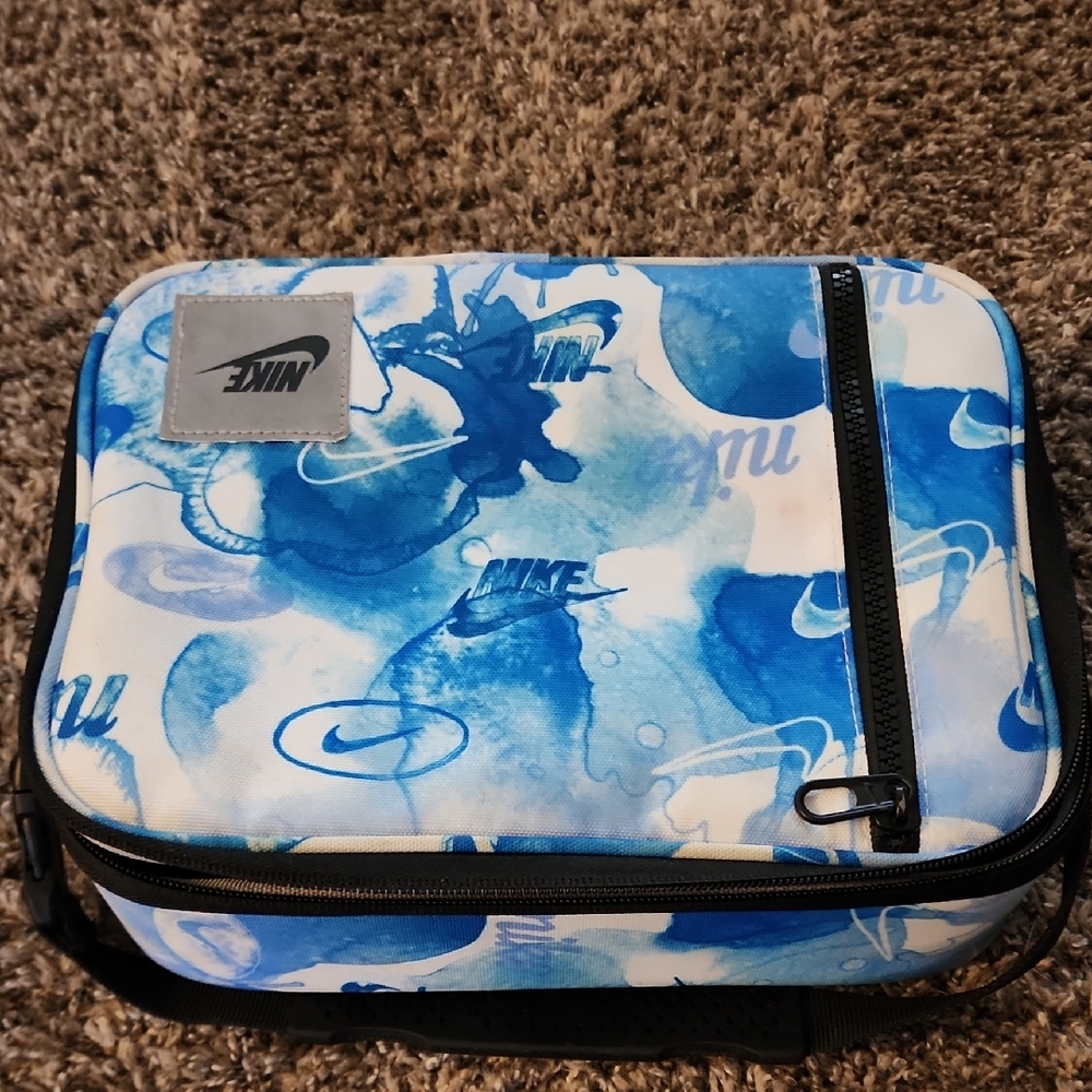 Nike Blue and White Watercolor Bag